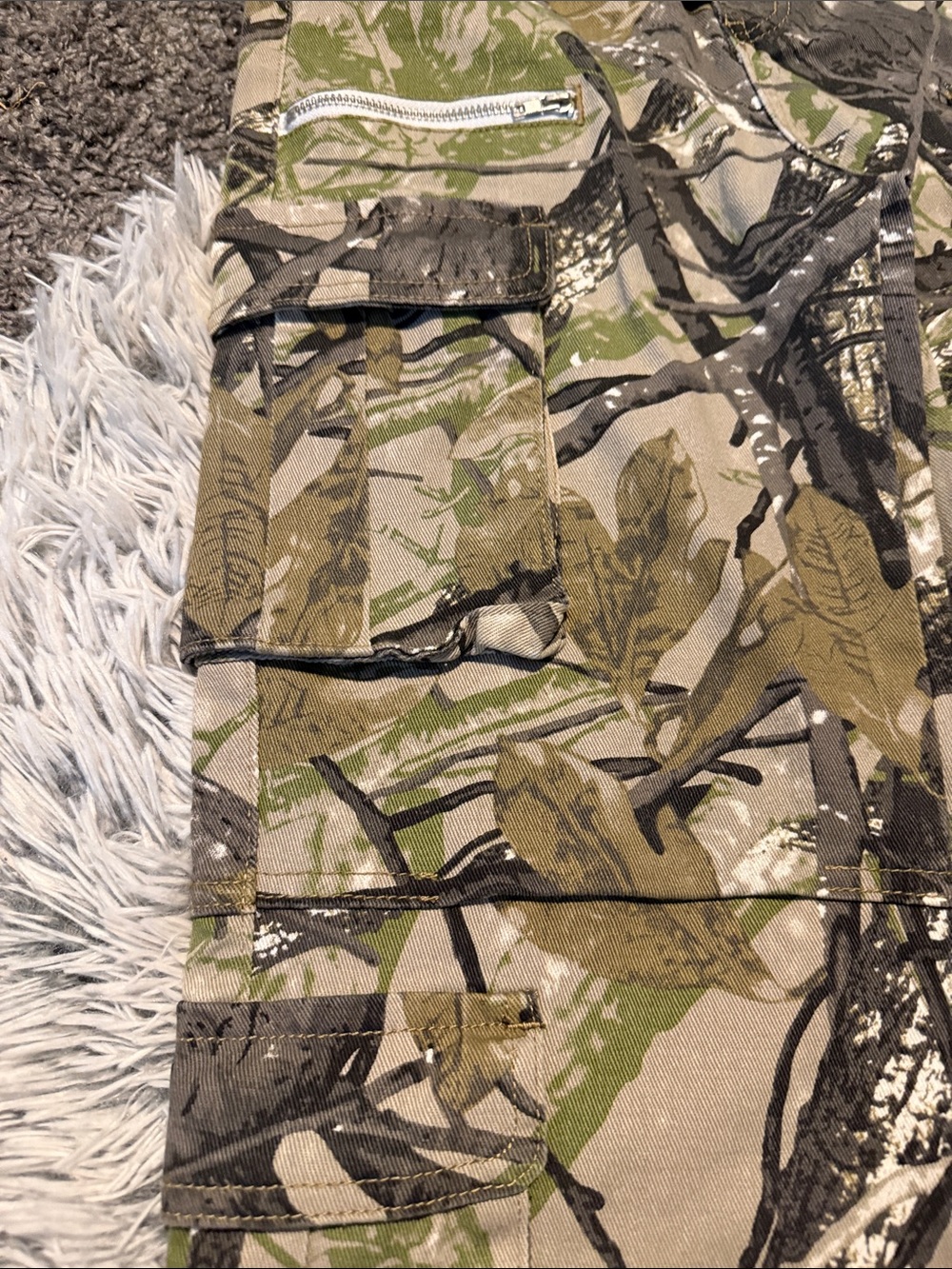Kids Camo Cargo Pants in Green and Tan - Durable Outdoor Bottoms - Picture 4 of 14